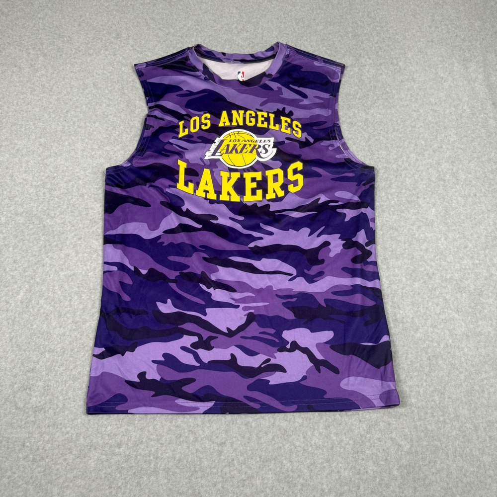 NBA Los Angeles Lakers LeBron James 6 Purple Camo Sleeveless Shirt Mens Medium